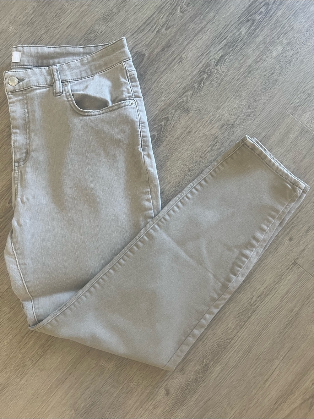 OAT New York Women Taupe Grey Skinny Jeans Size 31 Stretch Denim Pants